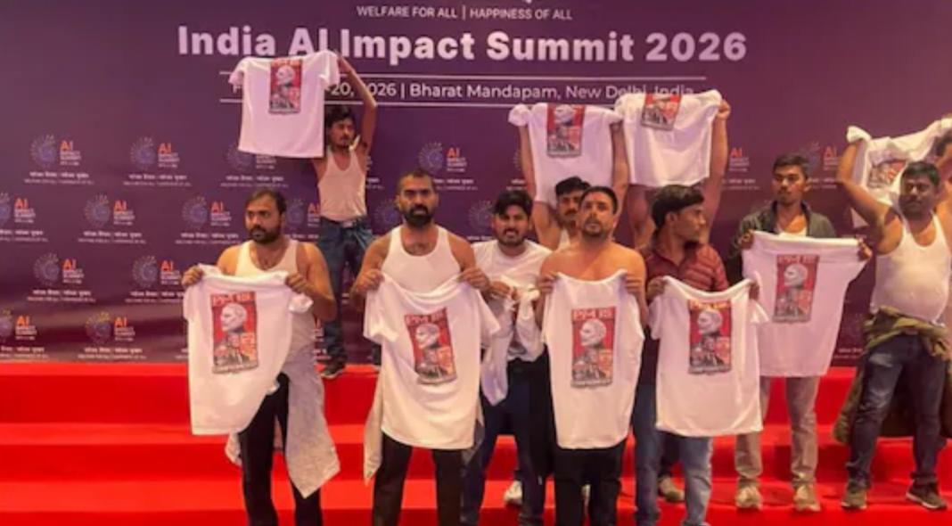 Youth Congress Shirtless Protest AI Summit