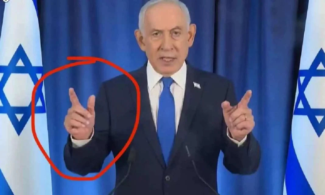 Netanyahu six fingers video
