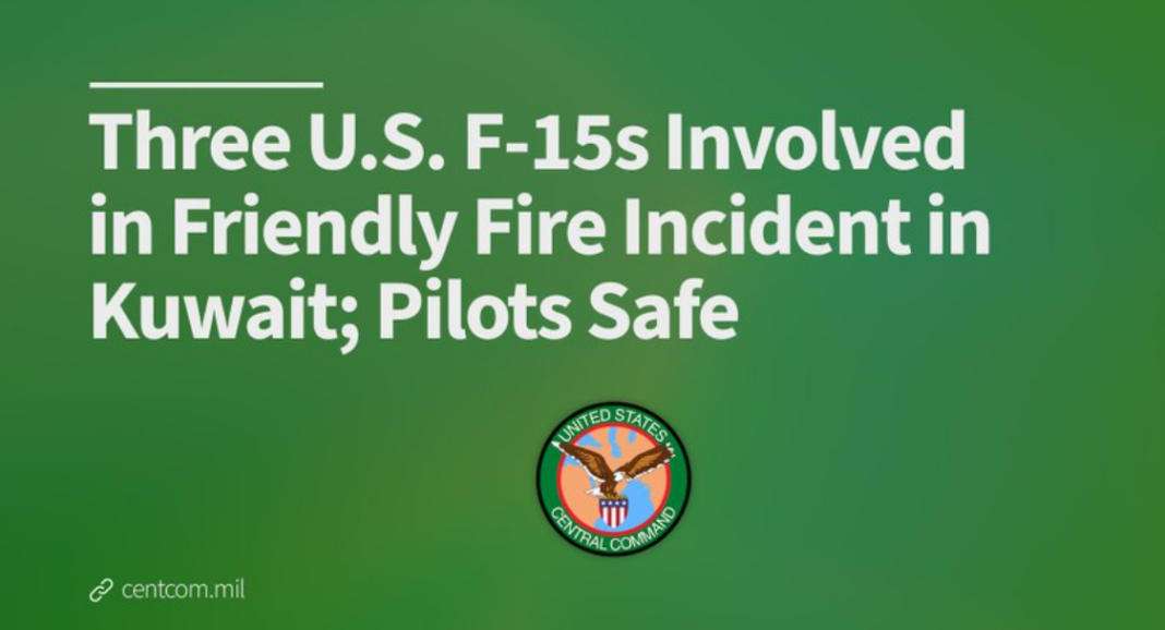 Three US F-15E Jets Shot Down Kuwait