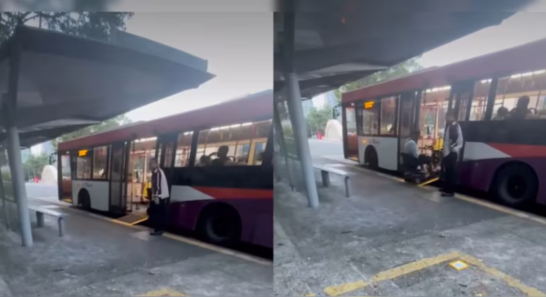 Singapore Bus Driver Helping Wheelchair Passenger