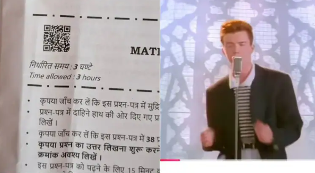 CBSE Class 12 Maths Exam Rickroll QR Code Summary