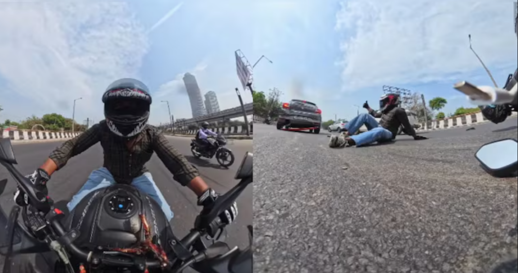 Viral Bike Accident Thumbs Up Reaction