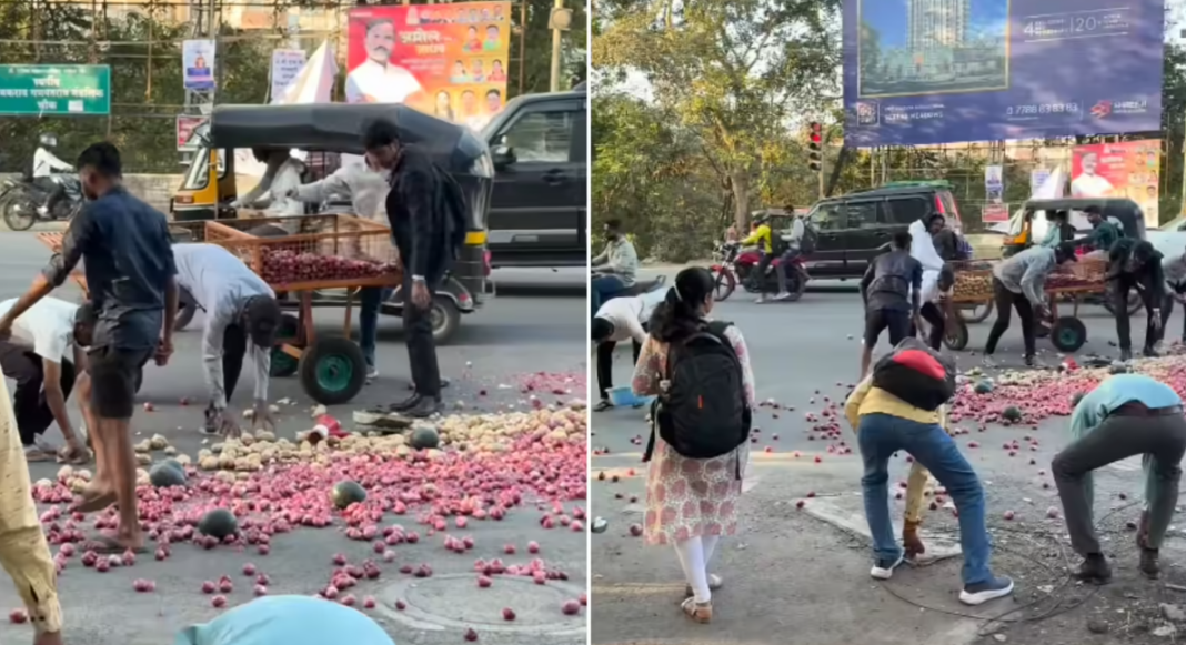 Viral Video Nashik Vegetable Cart Rescue