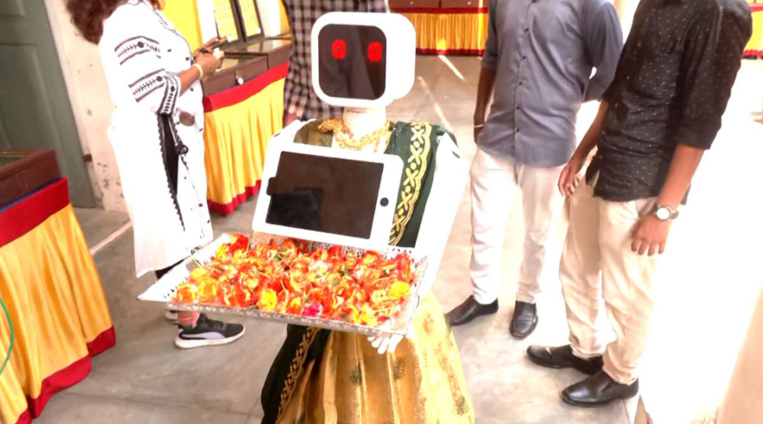 Robot Nila Puducherry Polling Booth