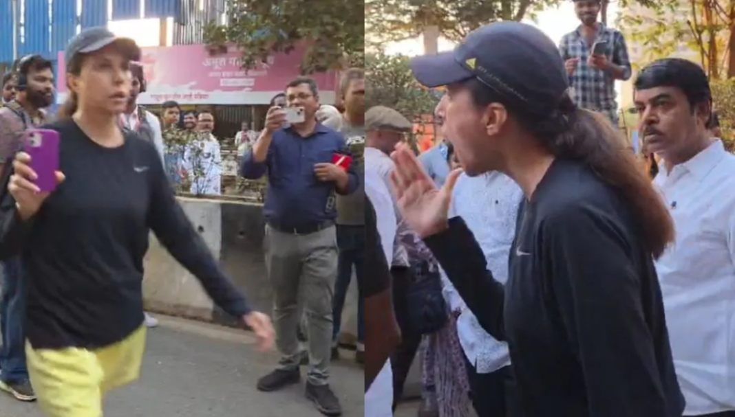 Mumbai Woman Confronts Girish Mahajan