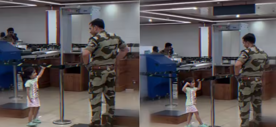 Little Girl Salute CISF Jawan Viral Video