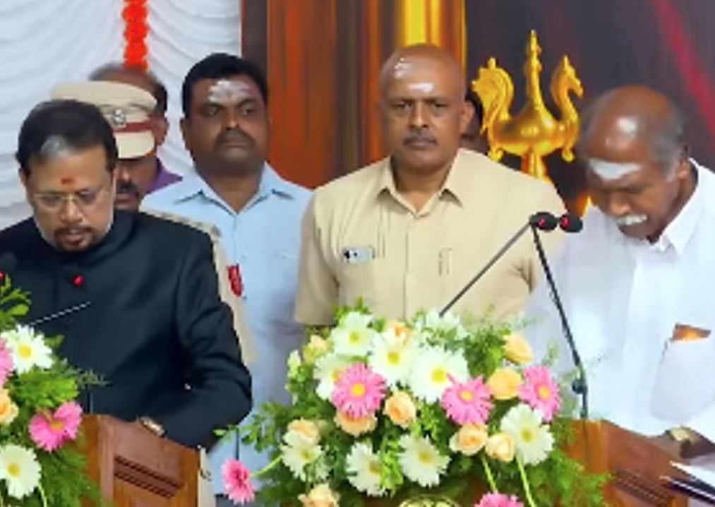 N Rangasamy Sworn in