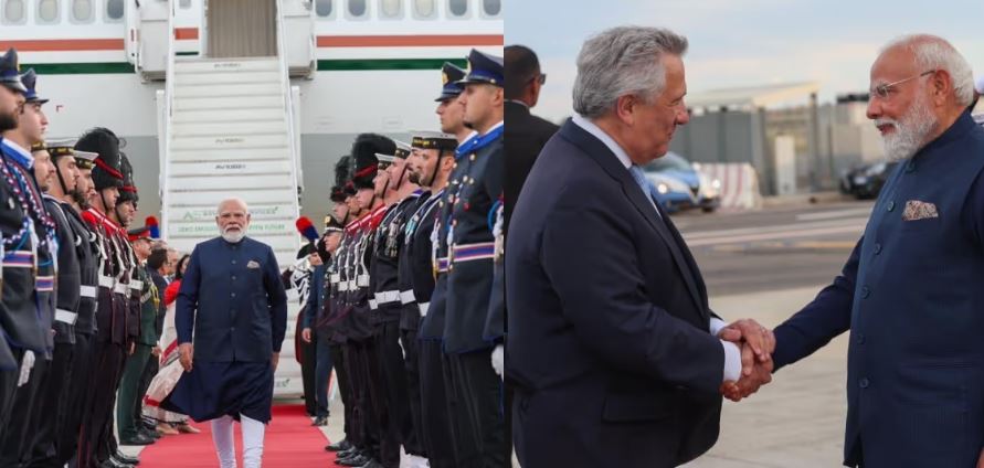 PM Modi Arrives In Rome