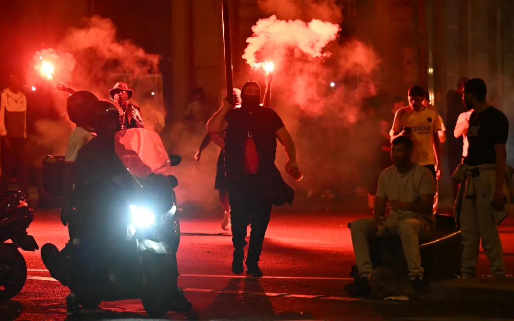 PSG Champions League victory riot