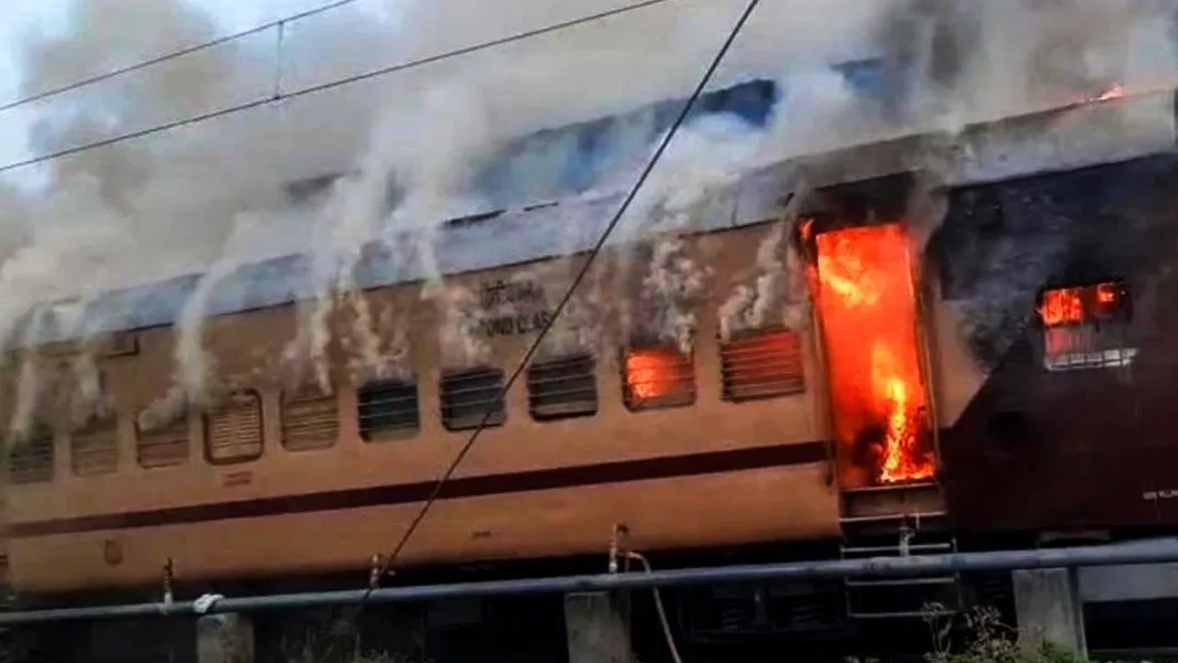 Indian Railways train fire sabotage news