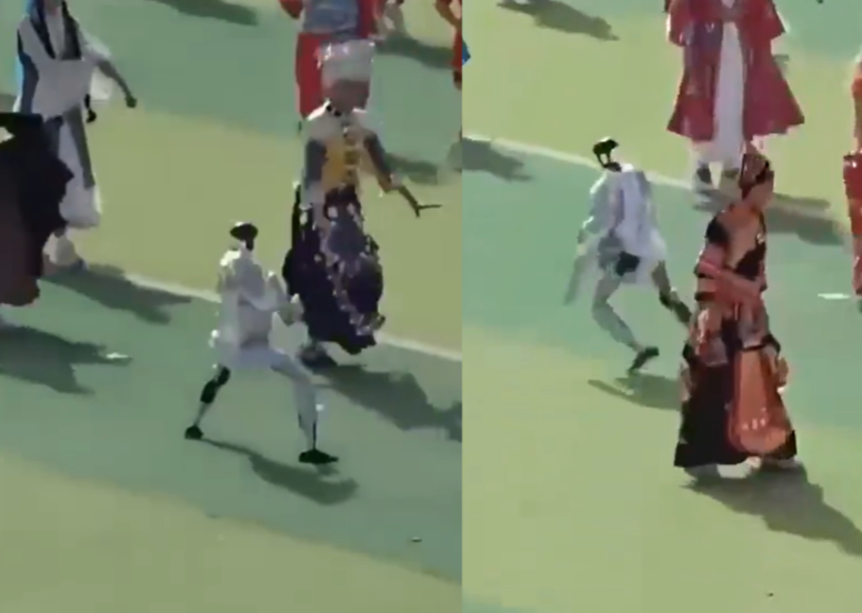 Dancing Robot loses control China