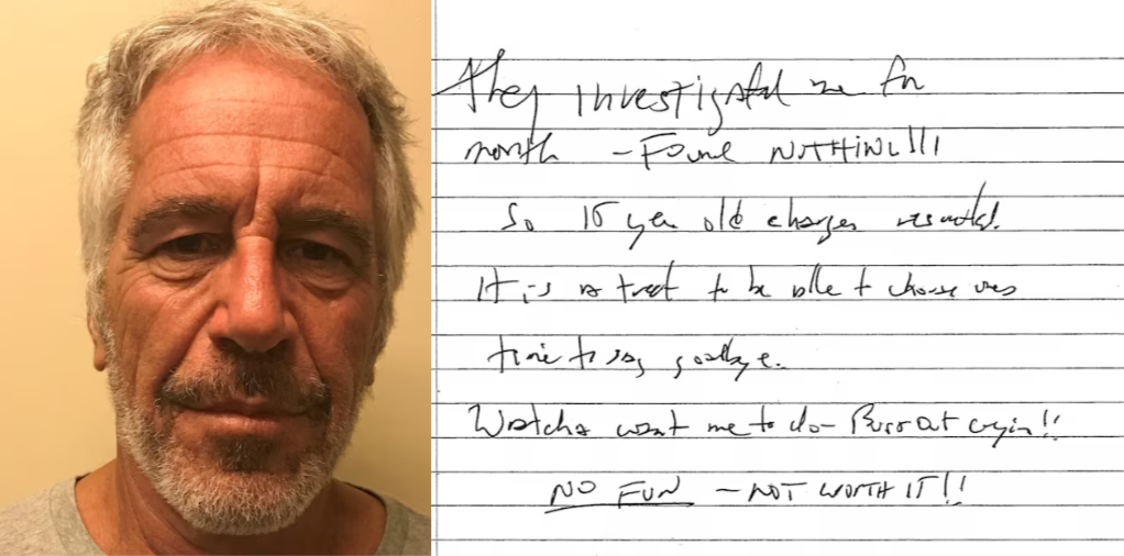 Jeffrey Epstein Suicide Note Released