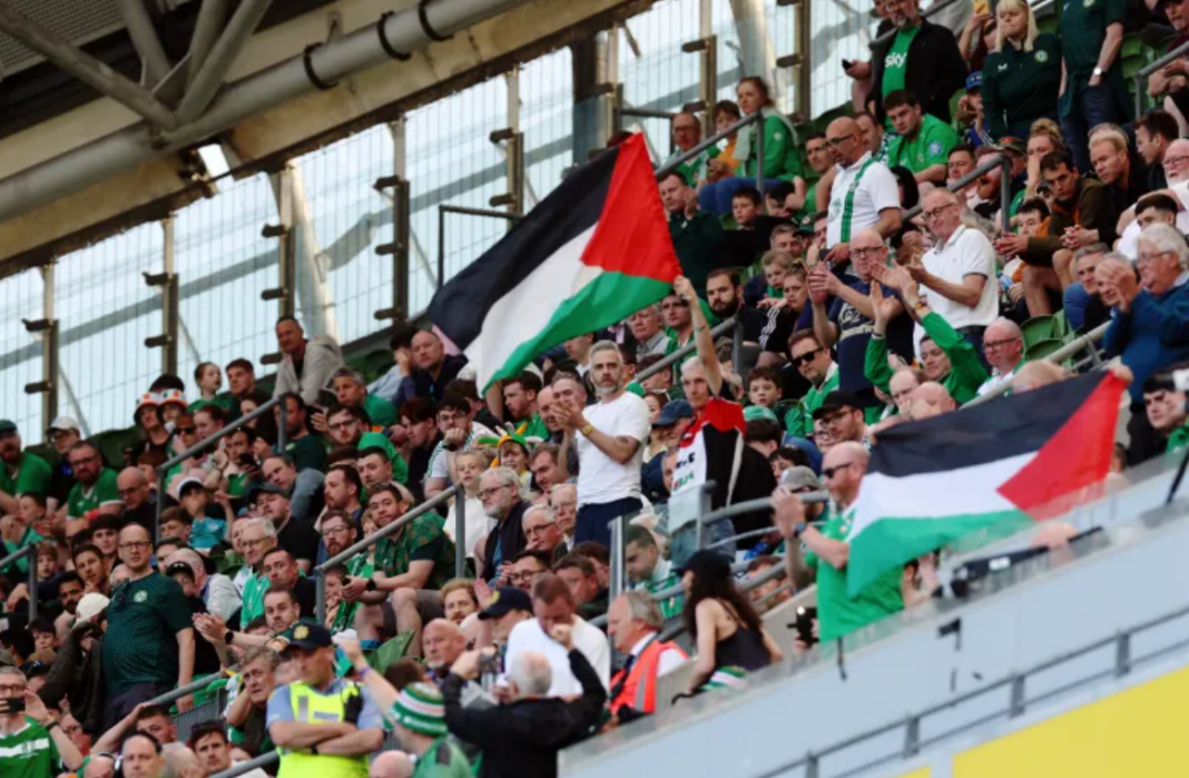 Ireland vs Qatar Football Match Pro Palestinian Protest