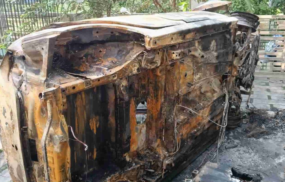 Electric Car Fire Thiruvananthapuram
