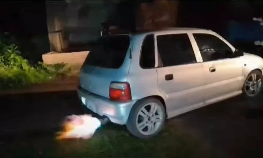 MVD modified car exhaust fire Nilambur