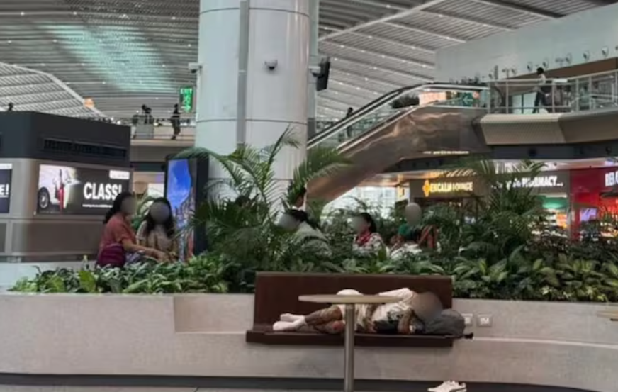 Delhi Airport Passenger Sleeping Bench
