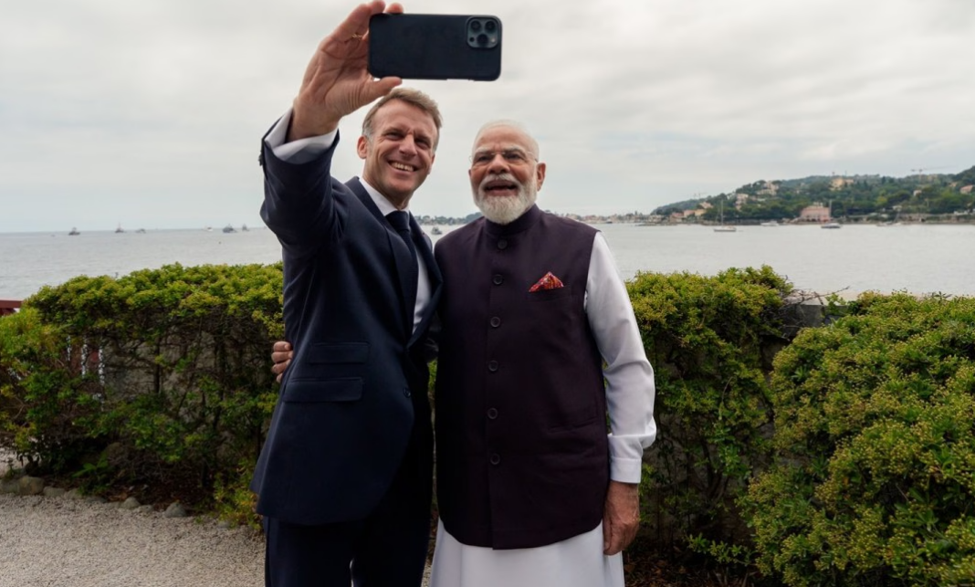 Macron Narendra Modi Meeting