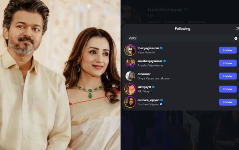 Trisha unfollow Vijay