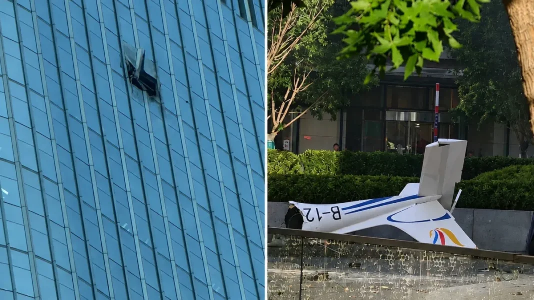 Beijing plane crash Citic Tower