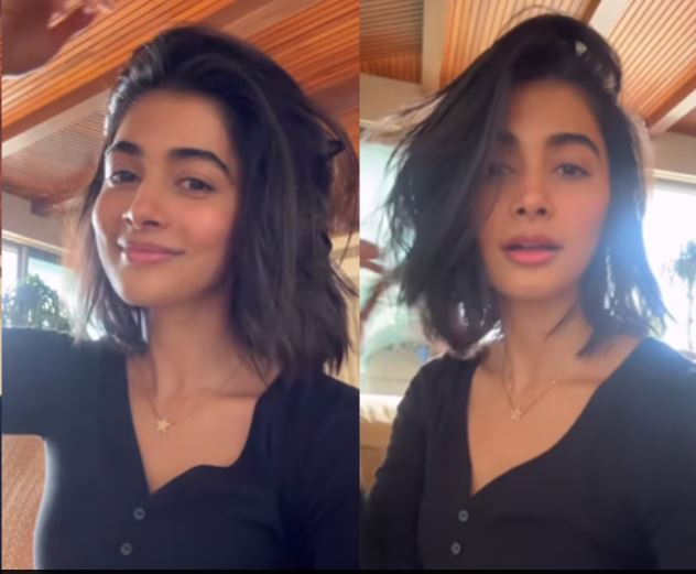 Pooja Hegde short hair look viral Instagram video