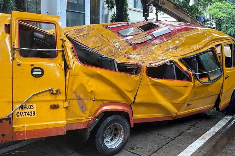 Mumbai School Bus Tree Collapse
