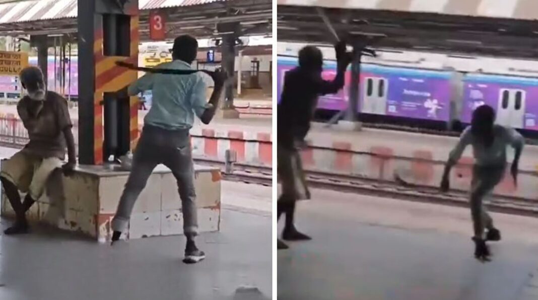 Elderly man beaten with belt
