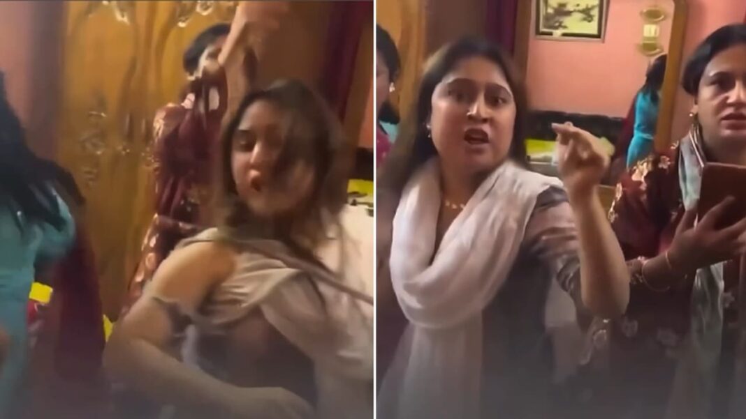 women tearing clothes viral video x post
