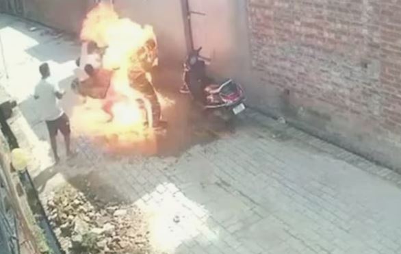 Man set on fire and killed