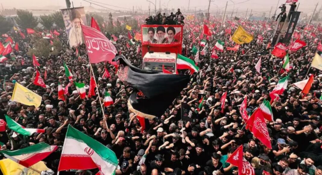 Chaos at Ali Khamenei funeral