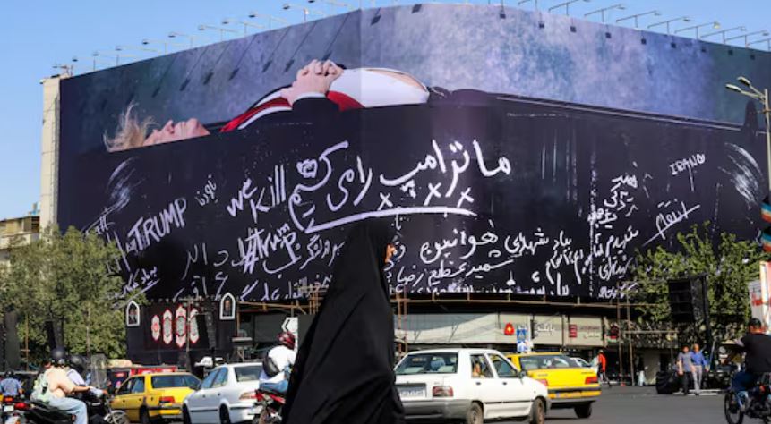 Giant Trump Coffin Billboard