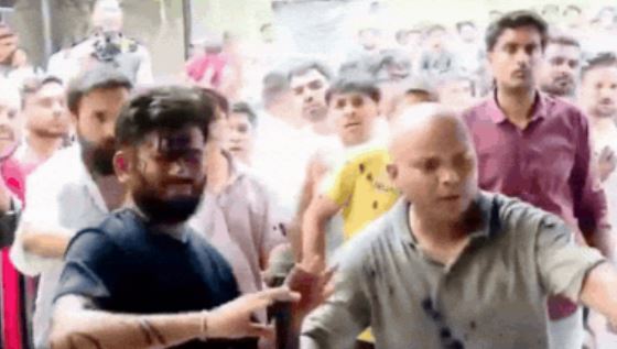 Woman Throws Ink At Abhijeet Dipke