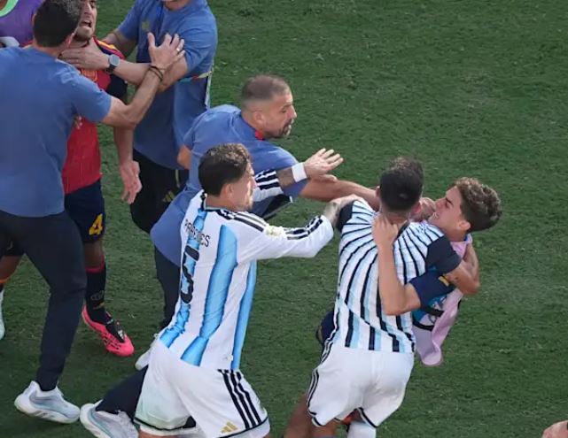 Spain vs Argentina Brawl