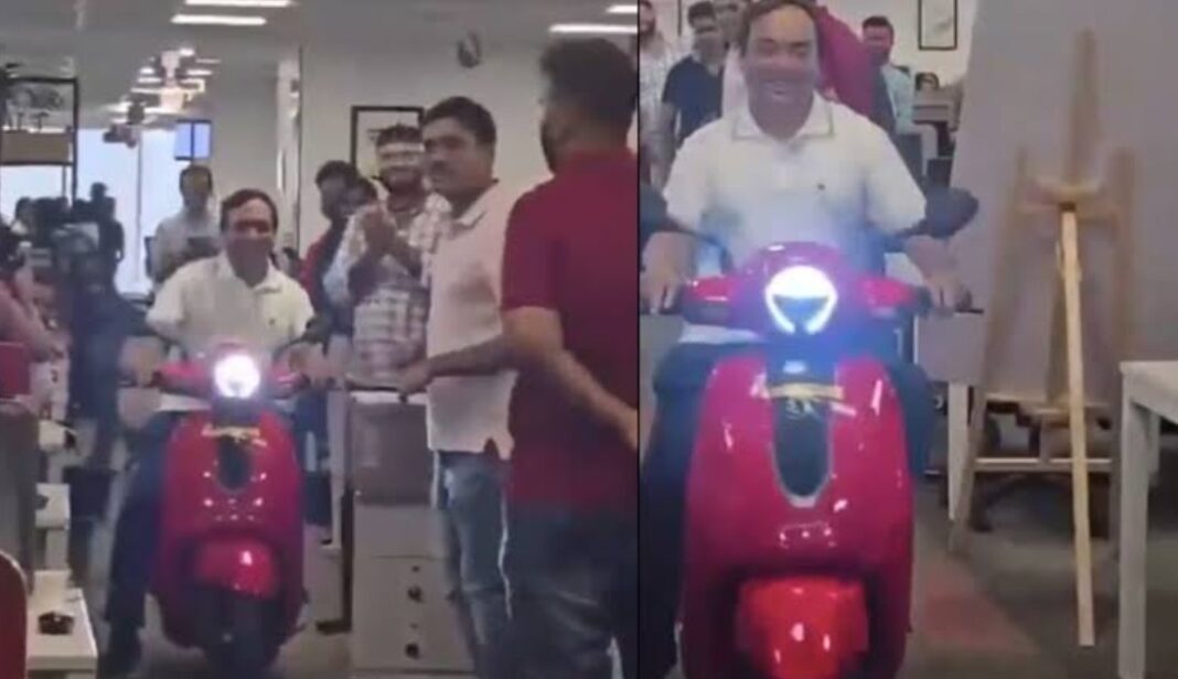 NoBroker CEO Rides Scooty In Office