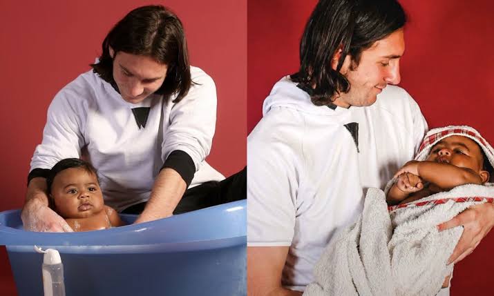 Lionel messi bathing lamine yamal baby photo