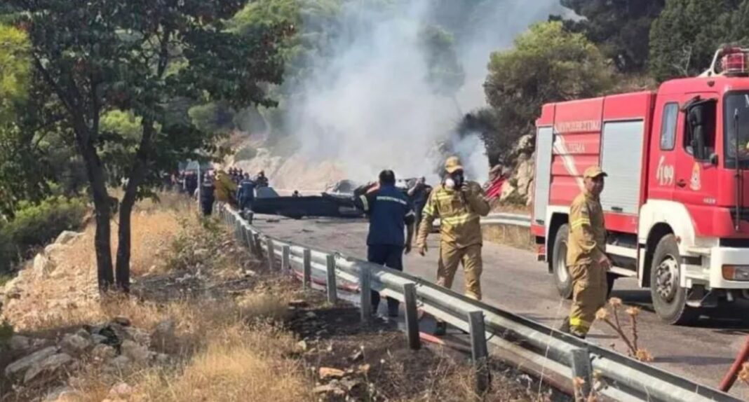 Firefighting Helicopters Collide